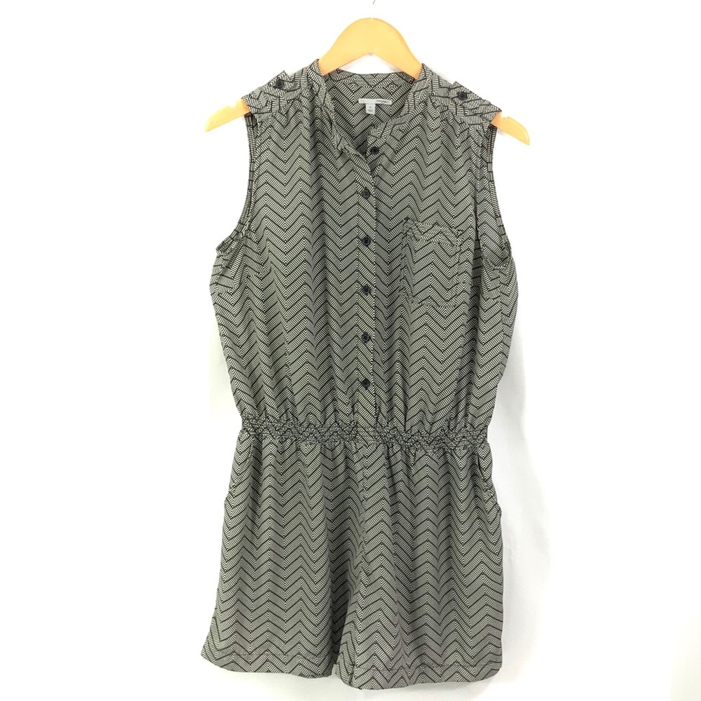HALOGEN For NORDSTROM Sleeveless Romper Shorts Onsie Black Cream Off White J4